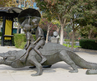 Boys Riding Crocodile